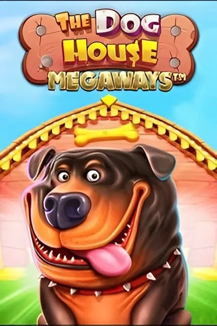 The Dog House Megaways slot with happy cartoon dog